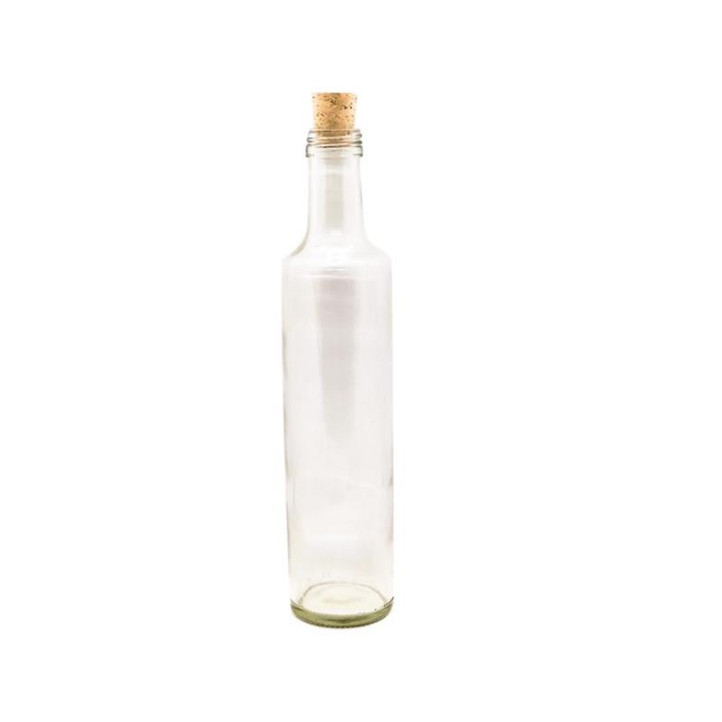 Botella Aceite Cilindrica x 500 cc Con Corcho (x 12 unid)